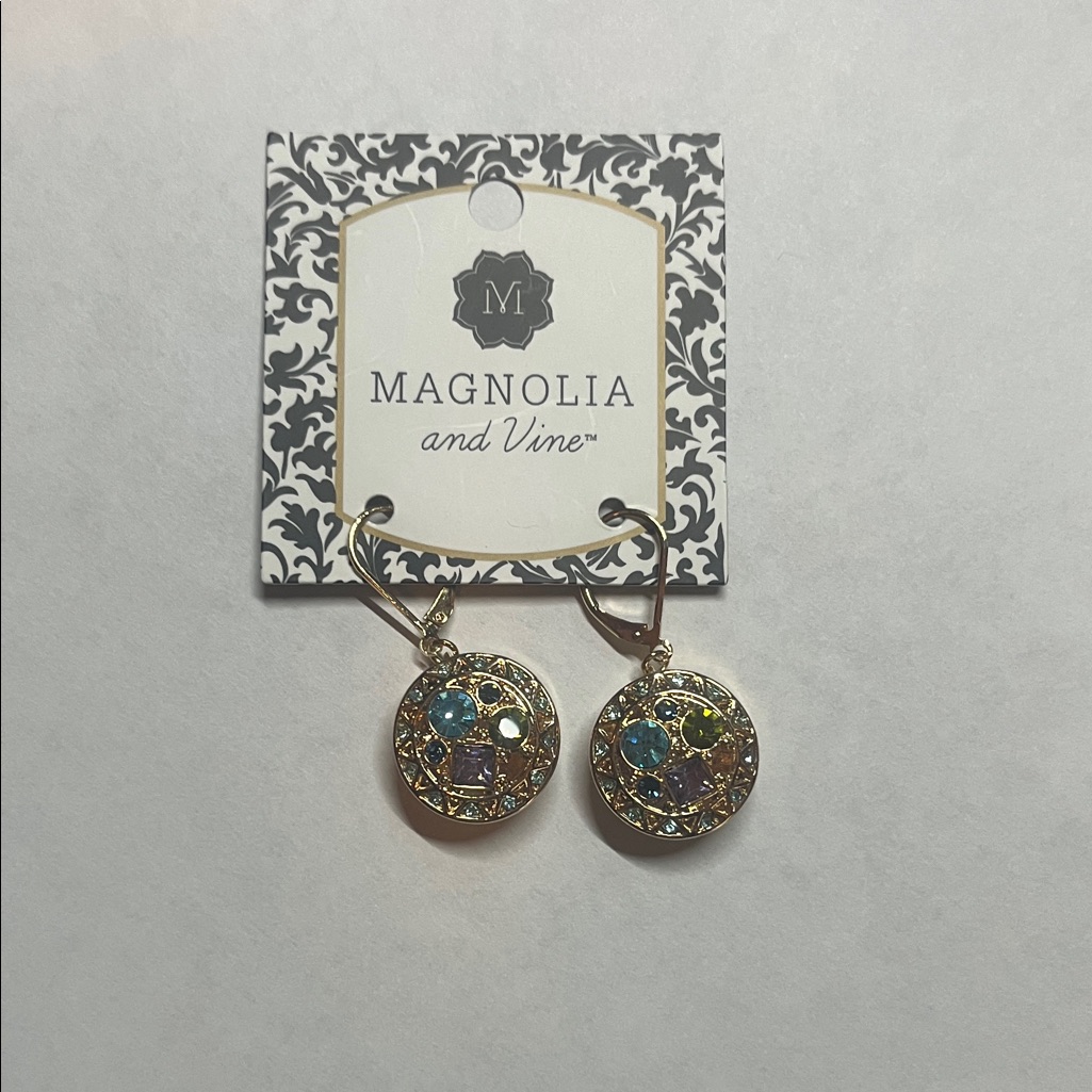 Gold Multicolor Earrings With 18 Mm Snaps